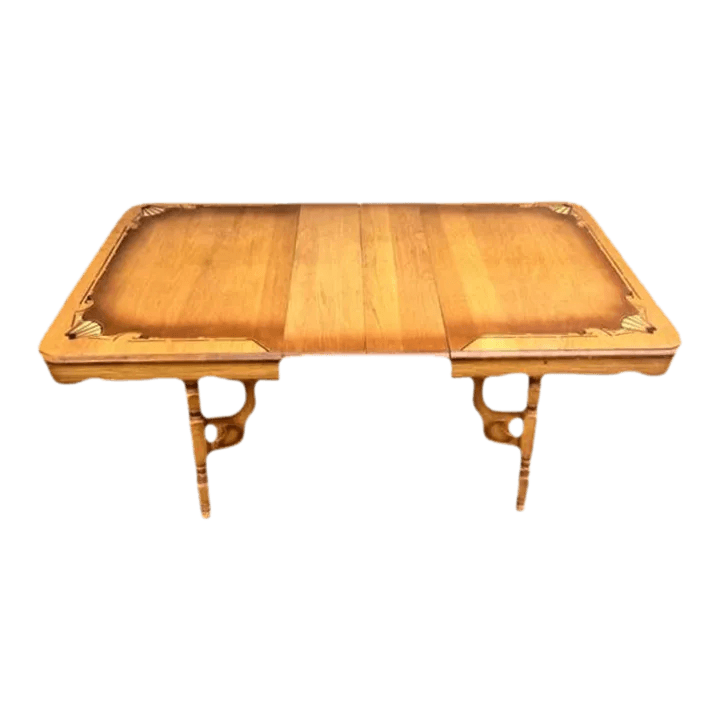Vintage Rancho Monterey Style Solid Oak Dining Table - Circa 1930s - Thumbnail 2
