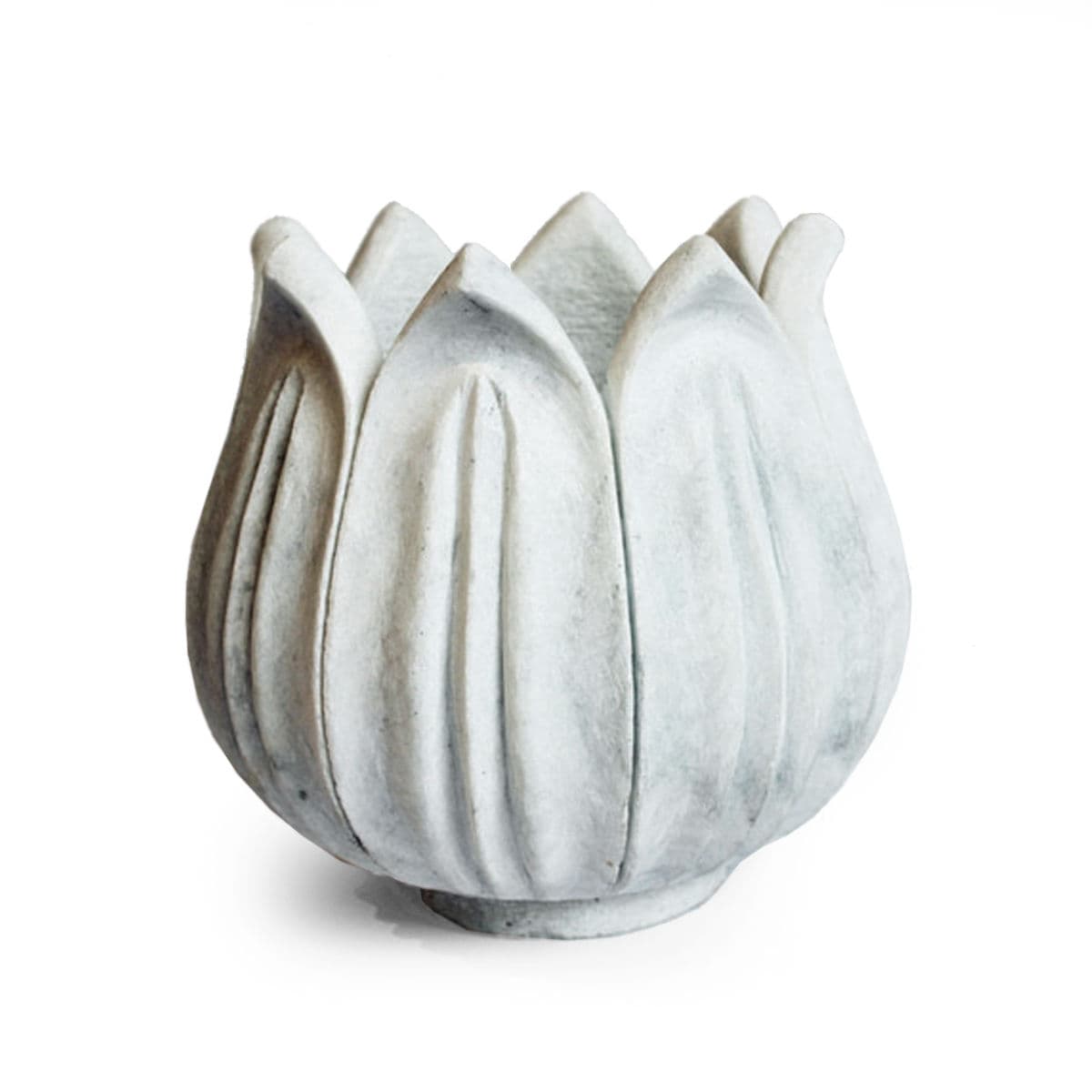 Small White Marble Tulip Pot - Thumbnail 2