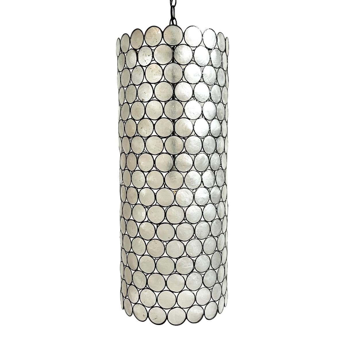 Capiz Circle Cylinder Pendant Light - Thumbnail 2