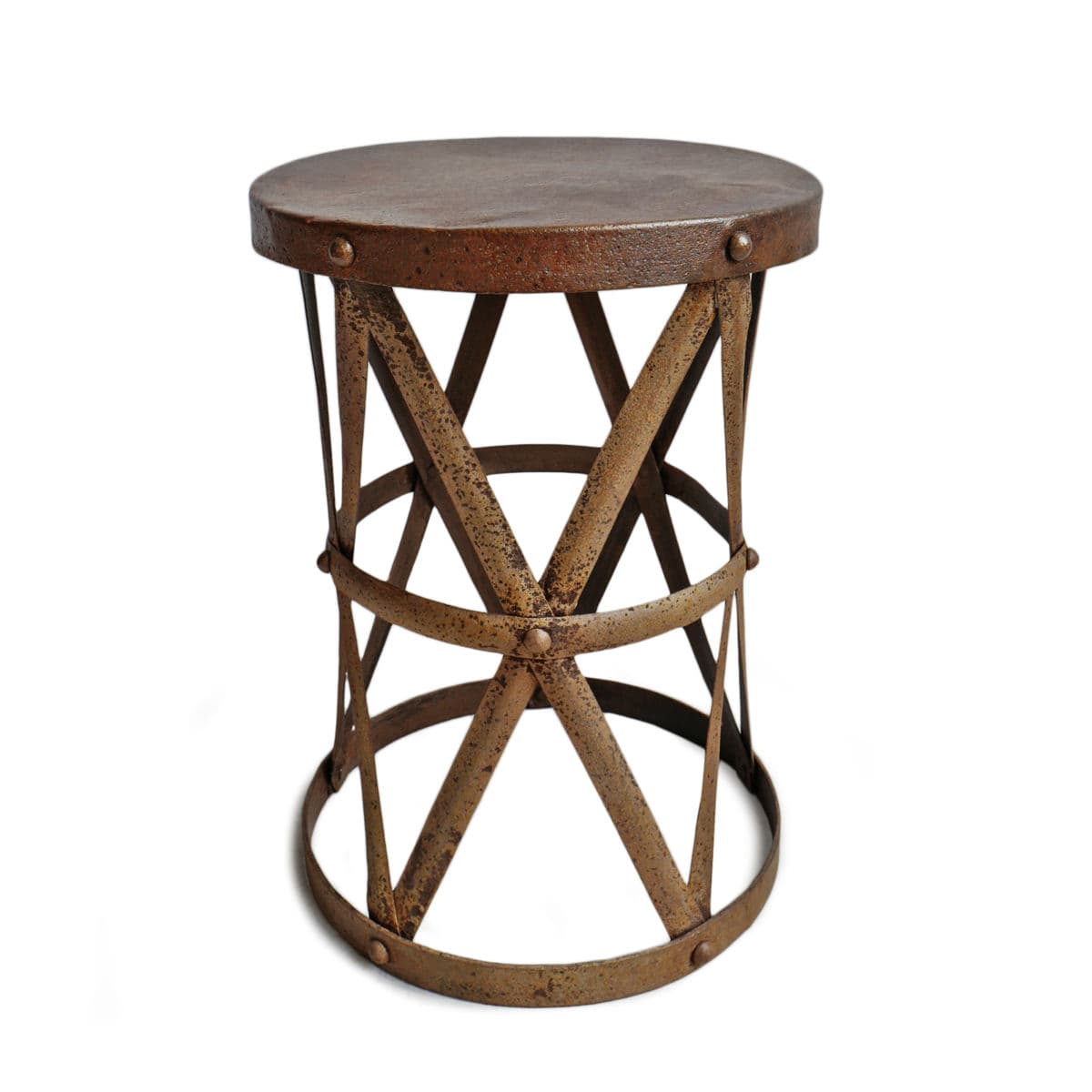 Industrial Iron Strap Side Table - Thumbnail 2