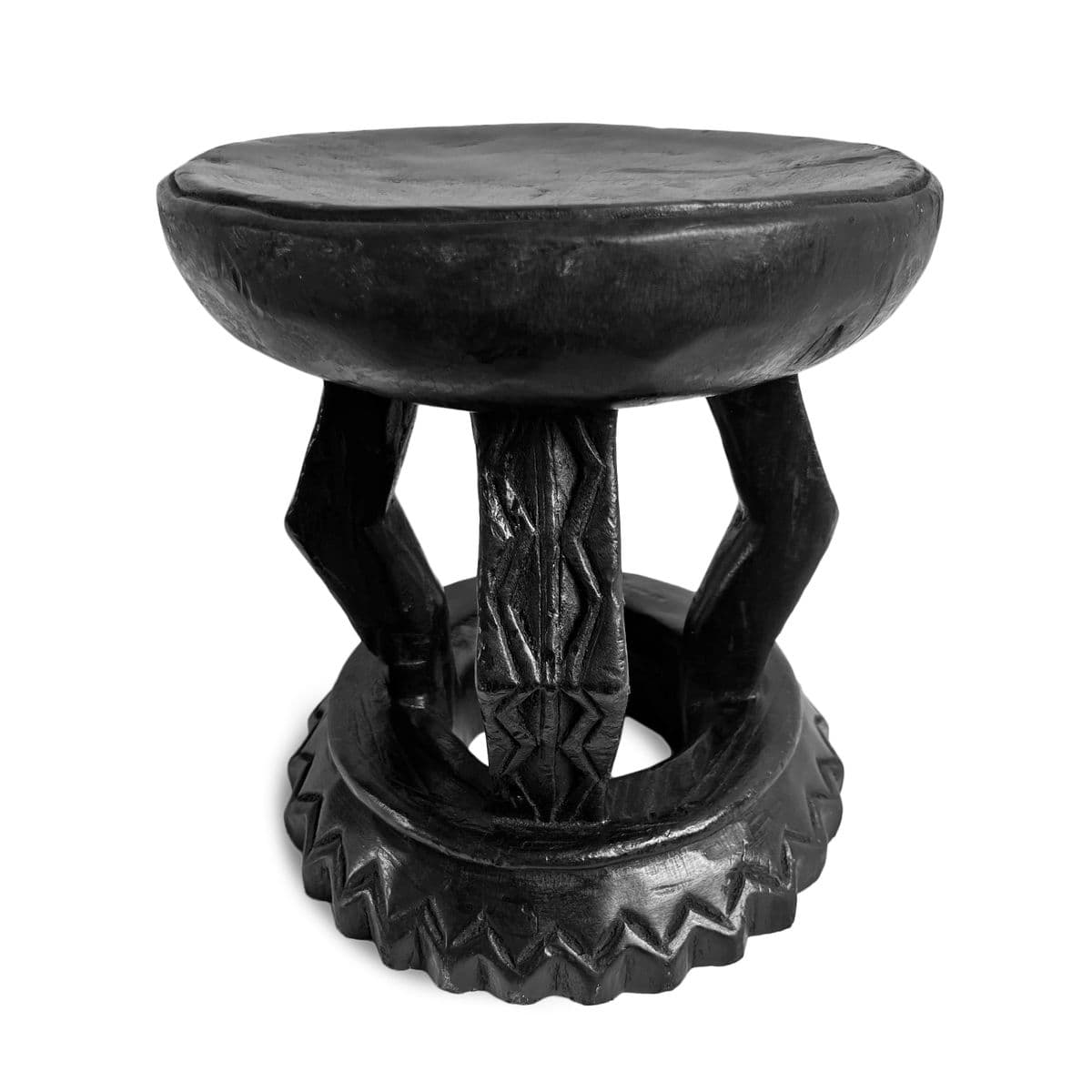 Black Oka Yoruba Stool - Thumbnail 2