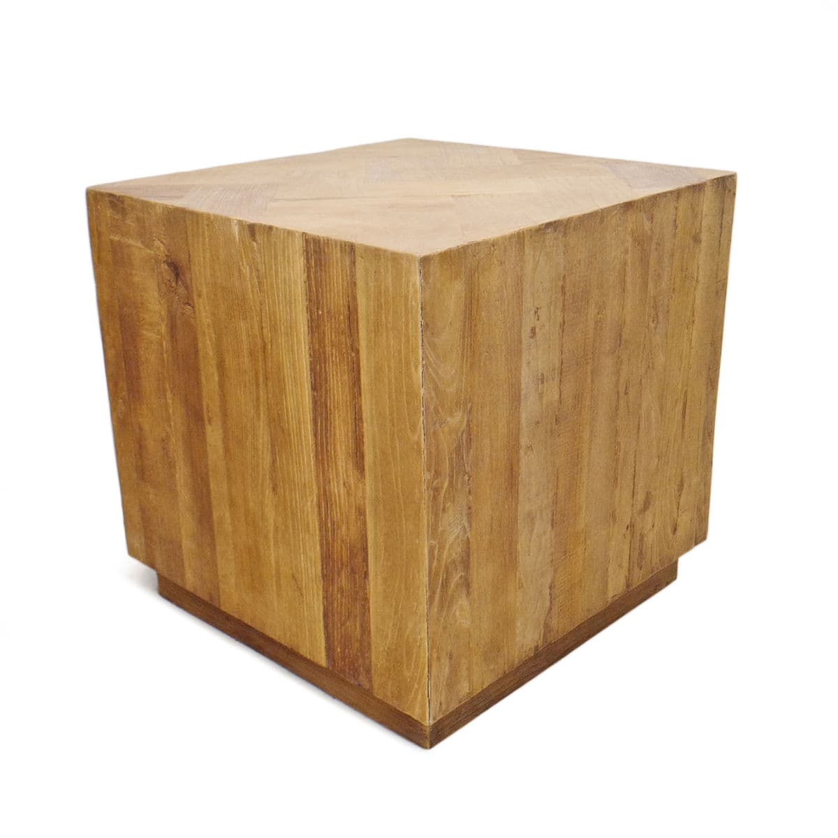 Salvaged Chevron Cube End Table - Thumbnail 2