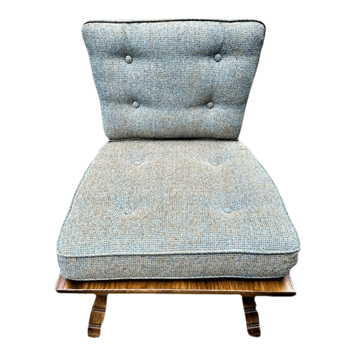 Romweber Viking Oak Chair With Original Tweed Cushions - Vintage Mid 20th Century - Thumbnail 2