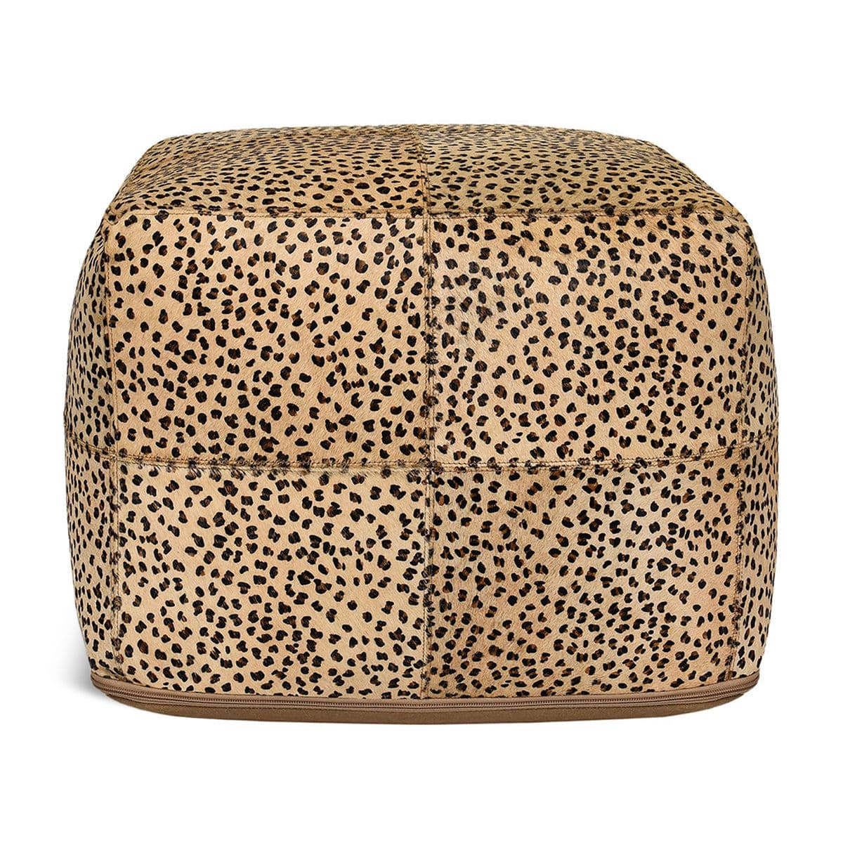 Leopard Pattern Hide Pouf Ottoman - Thumbnail 2