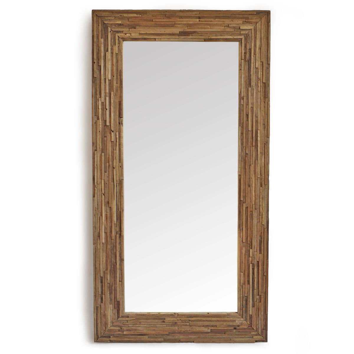 Salvaged Wood Strip Large Mirror - Thumbnail 2