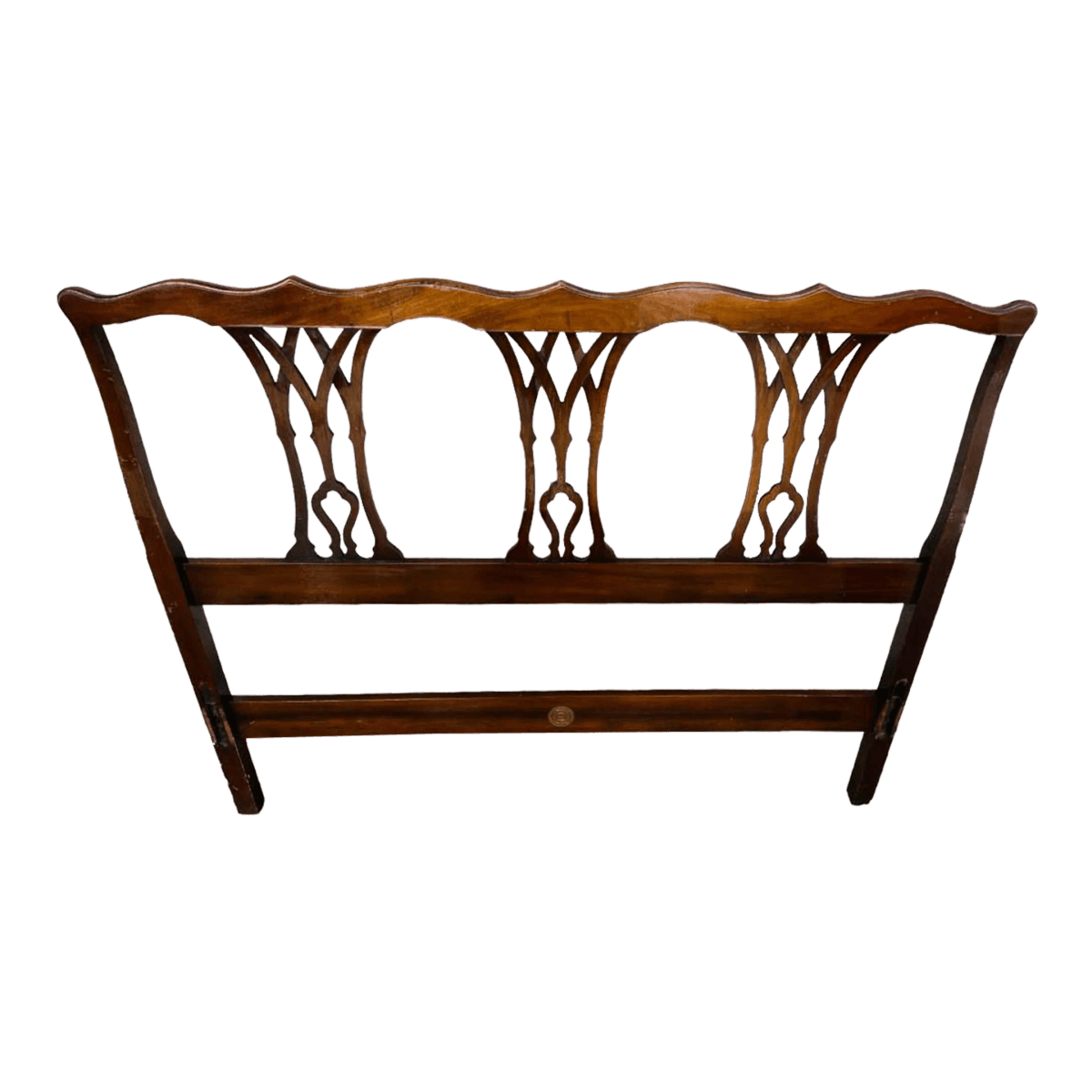 Kindel Grand Rapids Oxford Chippendale Full Size Headboard - Solid Cherry Wood - Circa 1940s - Thumbnail 2