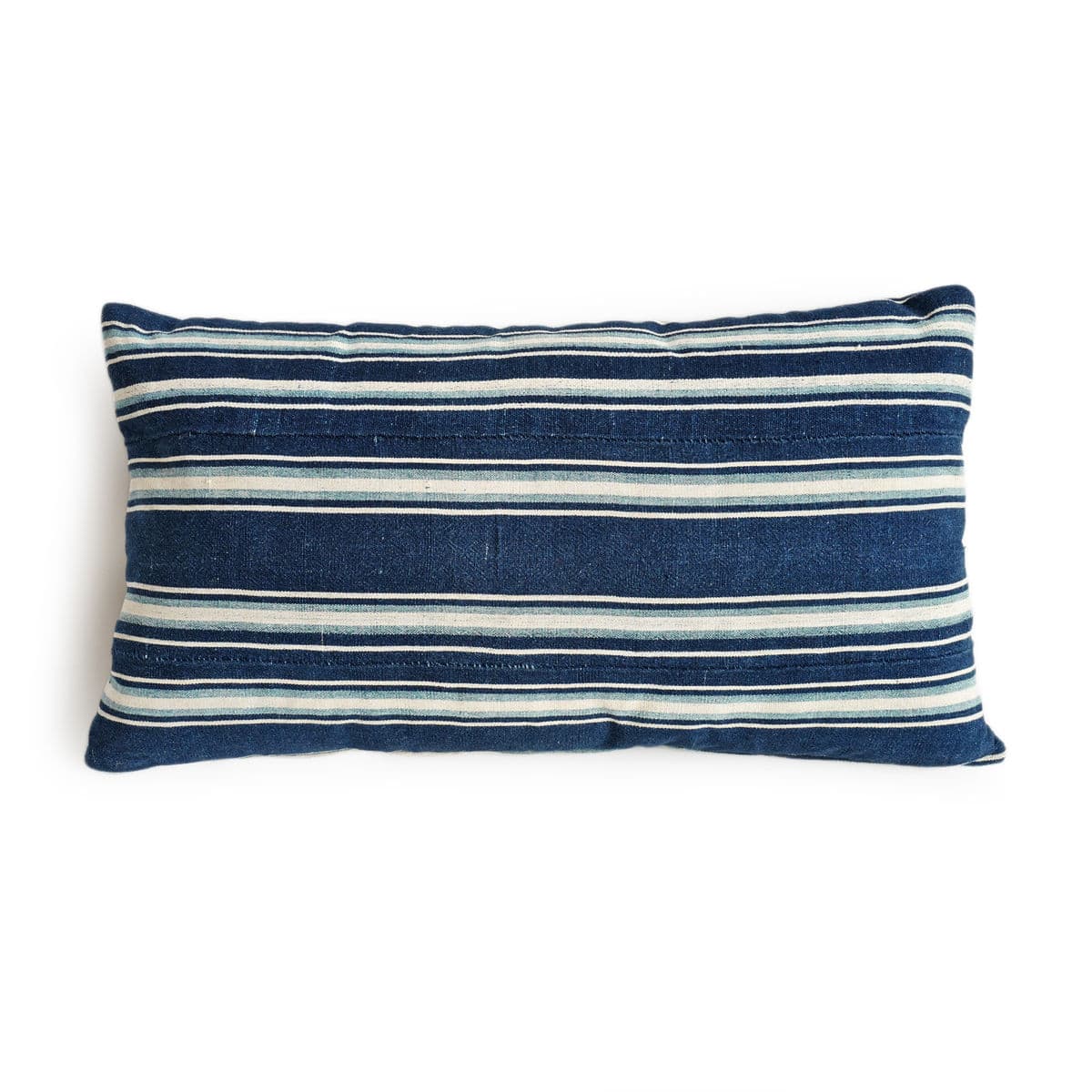 Striped Indigo Mudcloth Pillow - Thumbnail 2