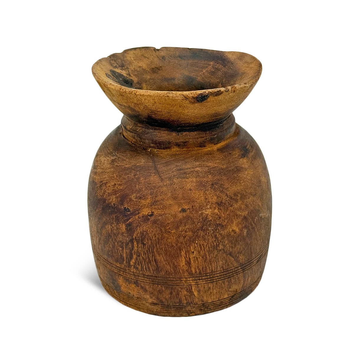 Vintage India Wood Water Pot - Thumbnail 2