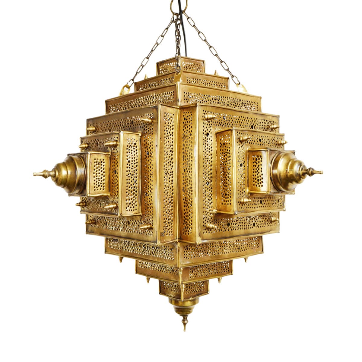 Brass Pyramid Dot Pendant Medium - Thumbnail 2