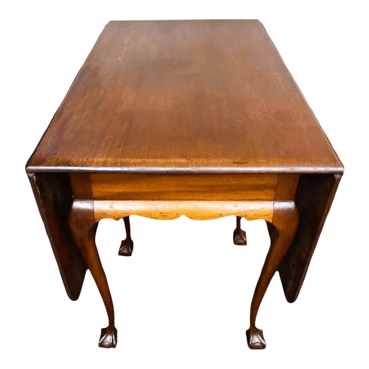 Antique English Style Mahogany Gate Leg Table - Made in Cambridge, Massachusetts Early 20th Century - Thumbnail 2