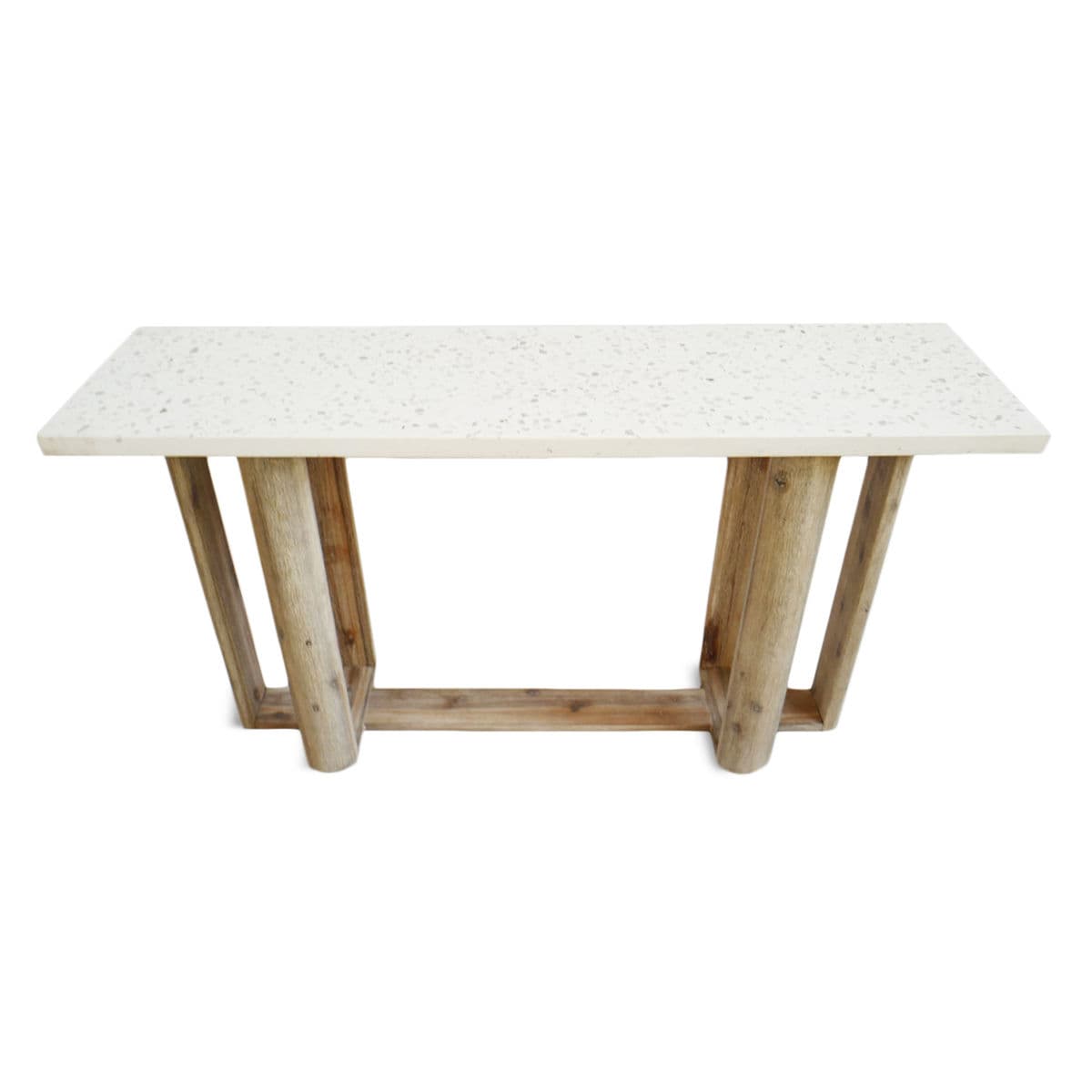 Paulina White Terrazzo Outdoor Console - Thumbnail 2