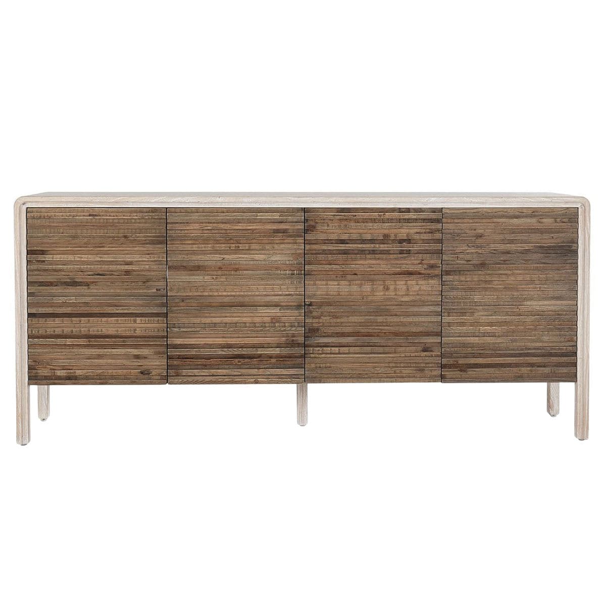 Modern Beige & Brown Wood Sideboard - Thumbnail 2