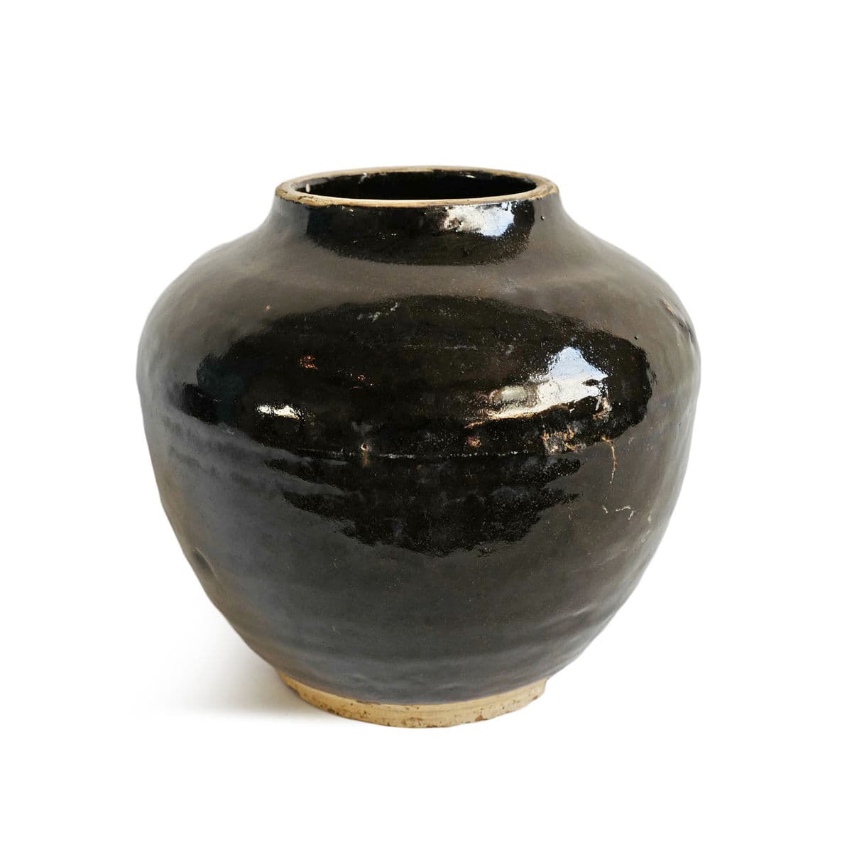 Vintage Black Ceramic Jar Small - Thumbnail 2