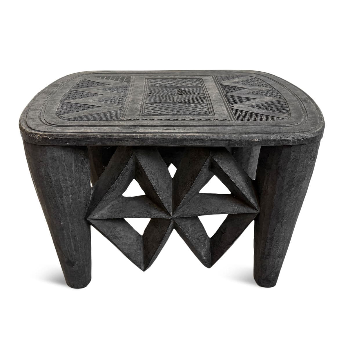 Vintage Grey Nupe Stool Table - Thumbnail 2