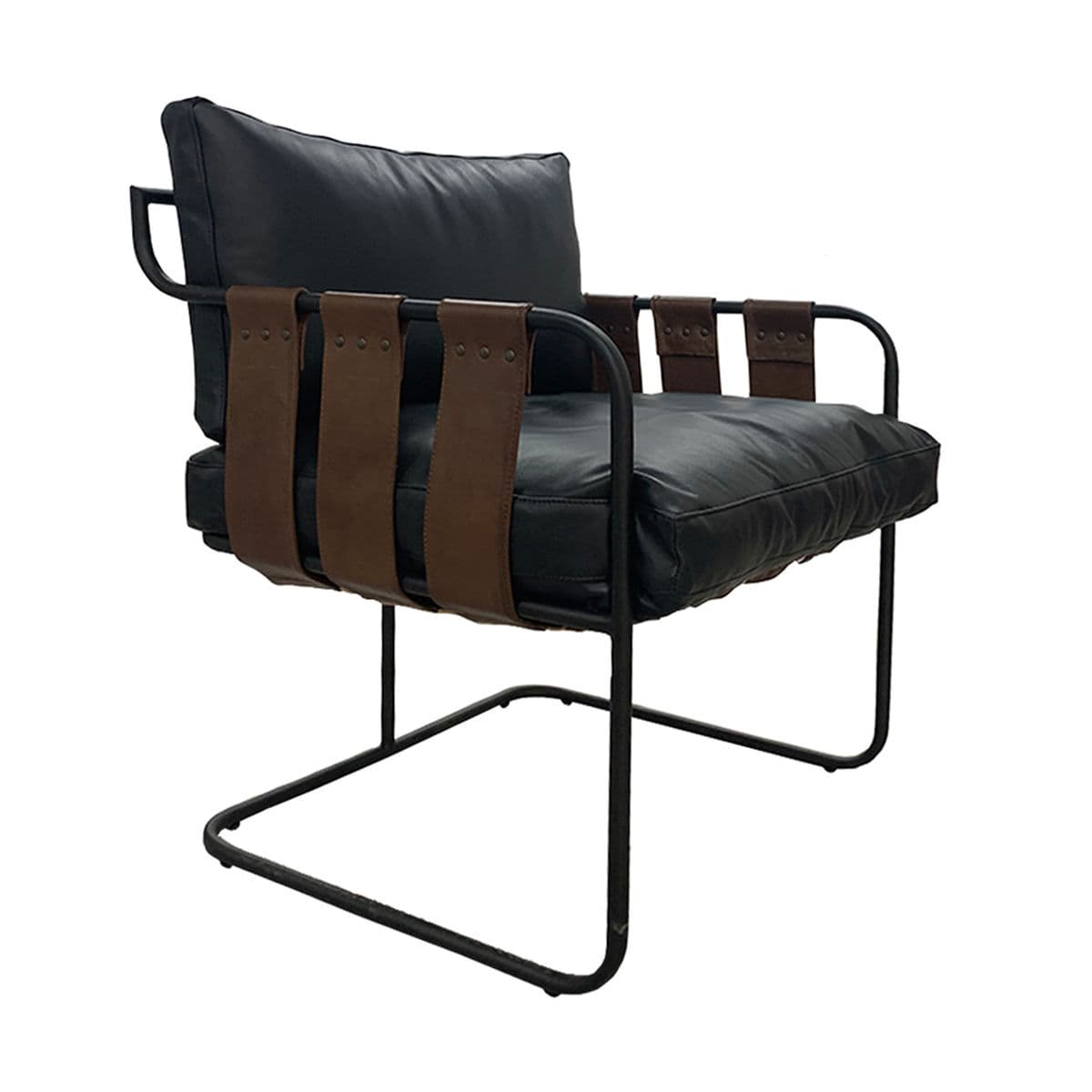Leather Strap Easy Chair - Thumbnail 12
