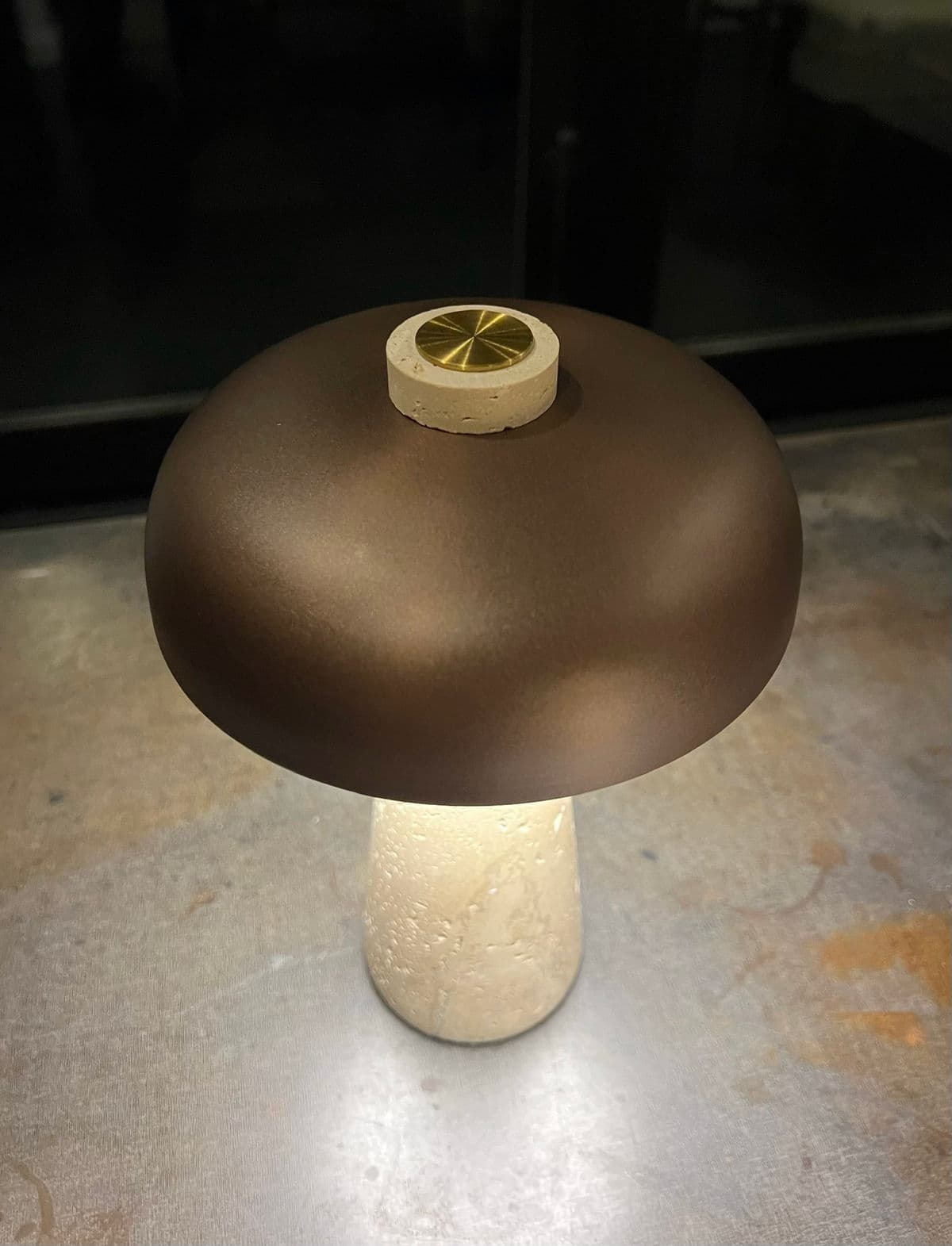 Porcini Travertine Bronze Table Light - Thumbnail 12