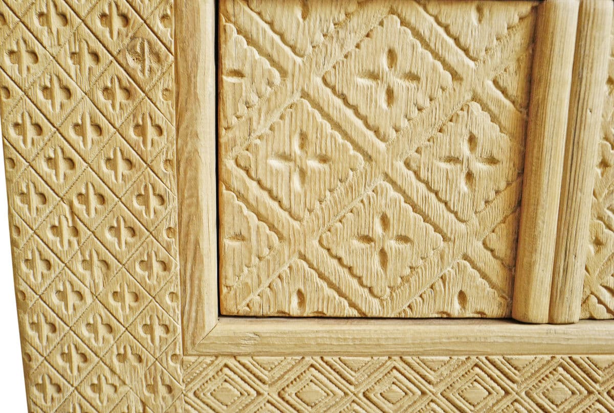 Long Carved Mongolian Cabinet Bench - Thumbnail 12