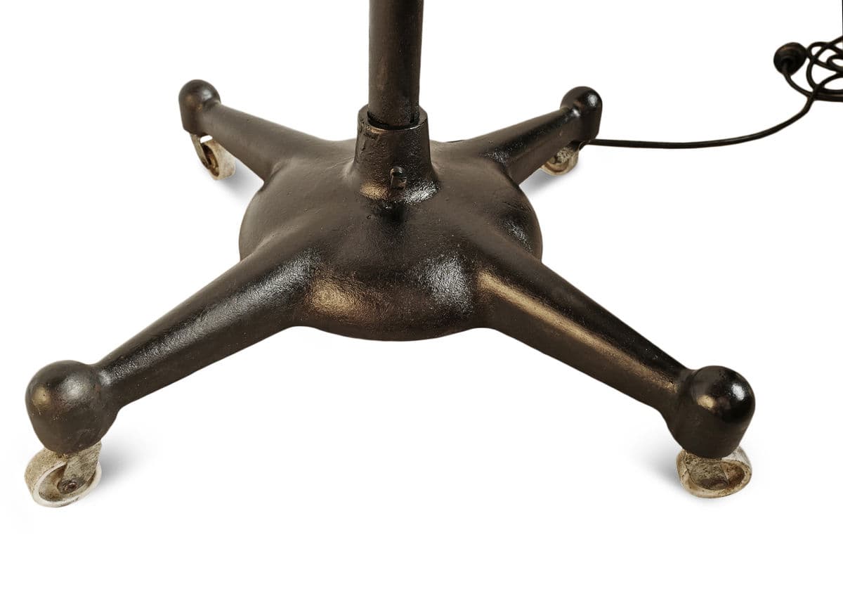 Vintage Chrome Industrial Floor Lamp on Wheels - Thumbnail 12