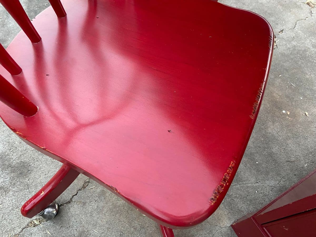 Pottery Barn Farmhouse Distressed Wood Desk and Chair - Set of 2 - Thumbnail 11