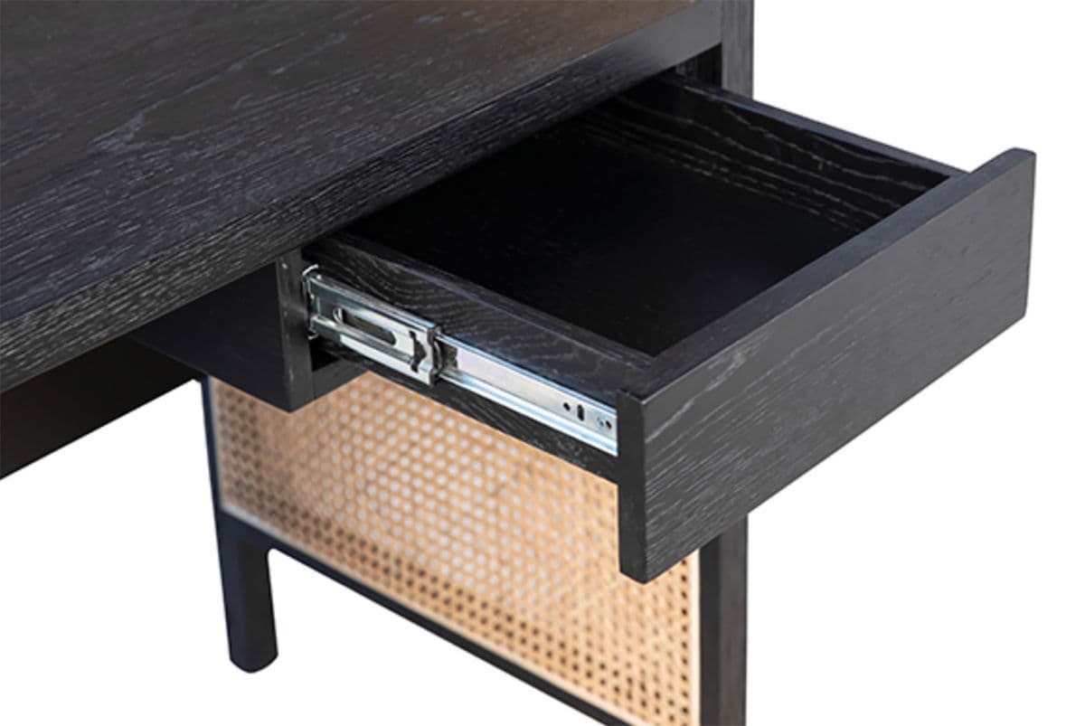 Modern Black & Cane Desk - Thumbnail 12