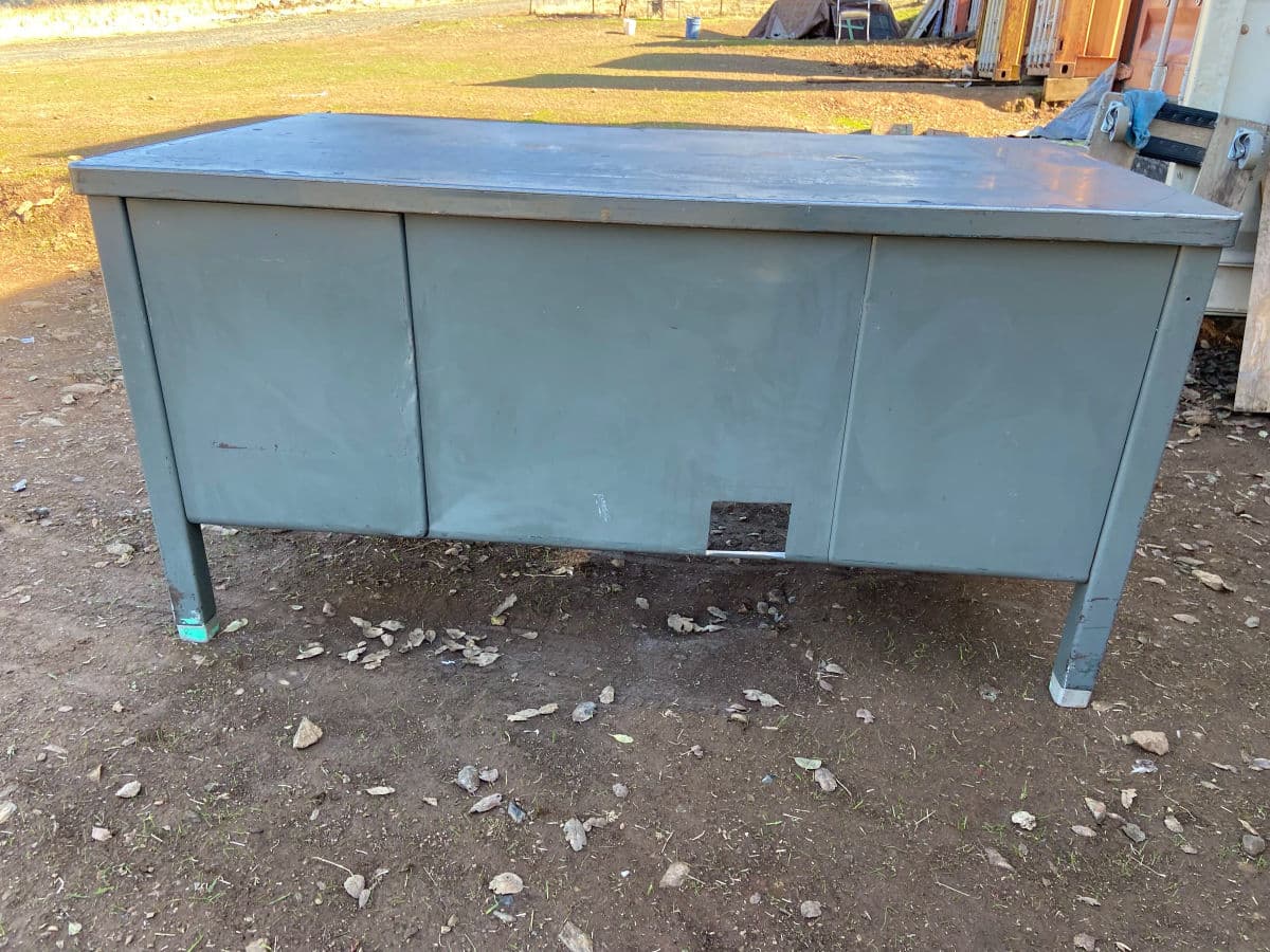 1950s Vintage Mid Century Modern Metal Tanker Desk - Thumbnail 12