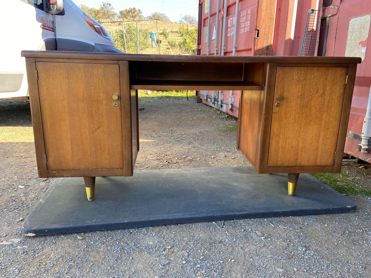 1980s Vintage Mid Century Modern Desk - Thumbnail 11