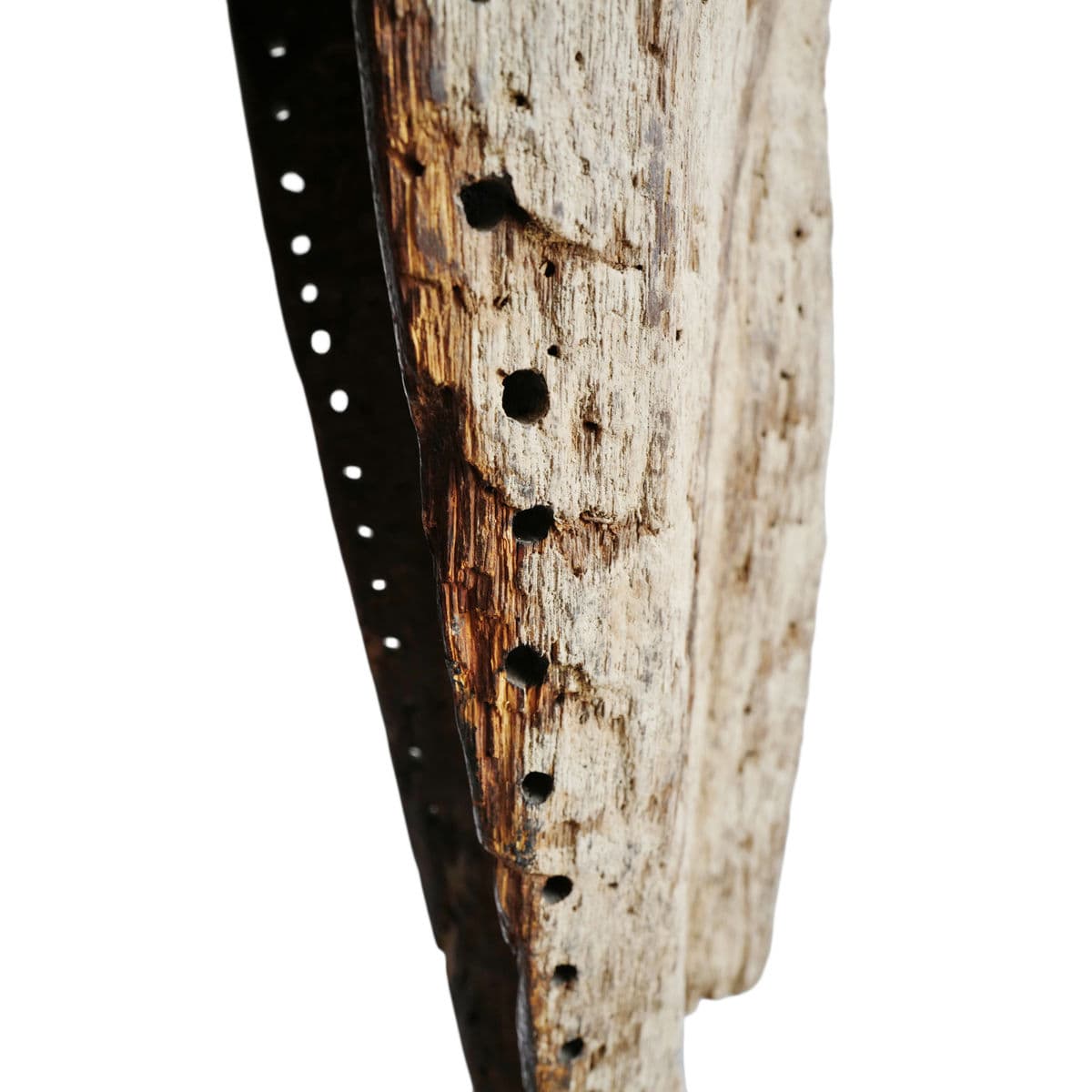 Large Old Rare Double Fang Mask on Stand - Thumbnail 12