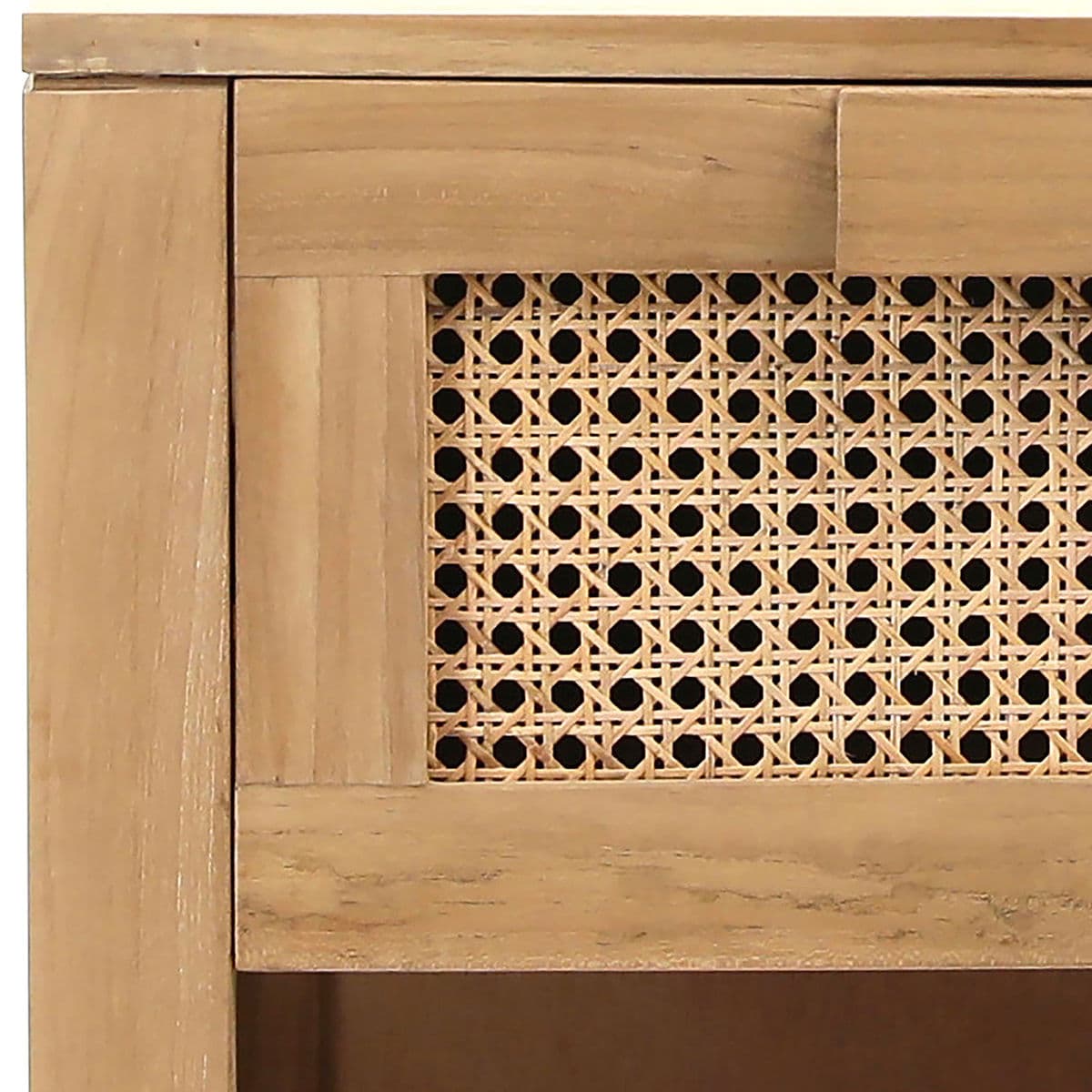Teak & Rattan Cane Nightstand - Thumbnail 12