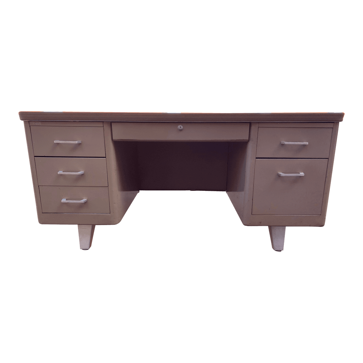1960s Vintage Metal Tanker Desk - Thumbnail 11