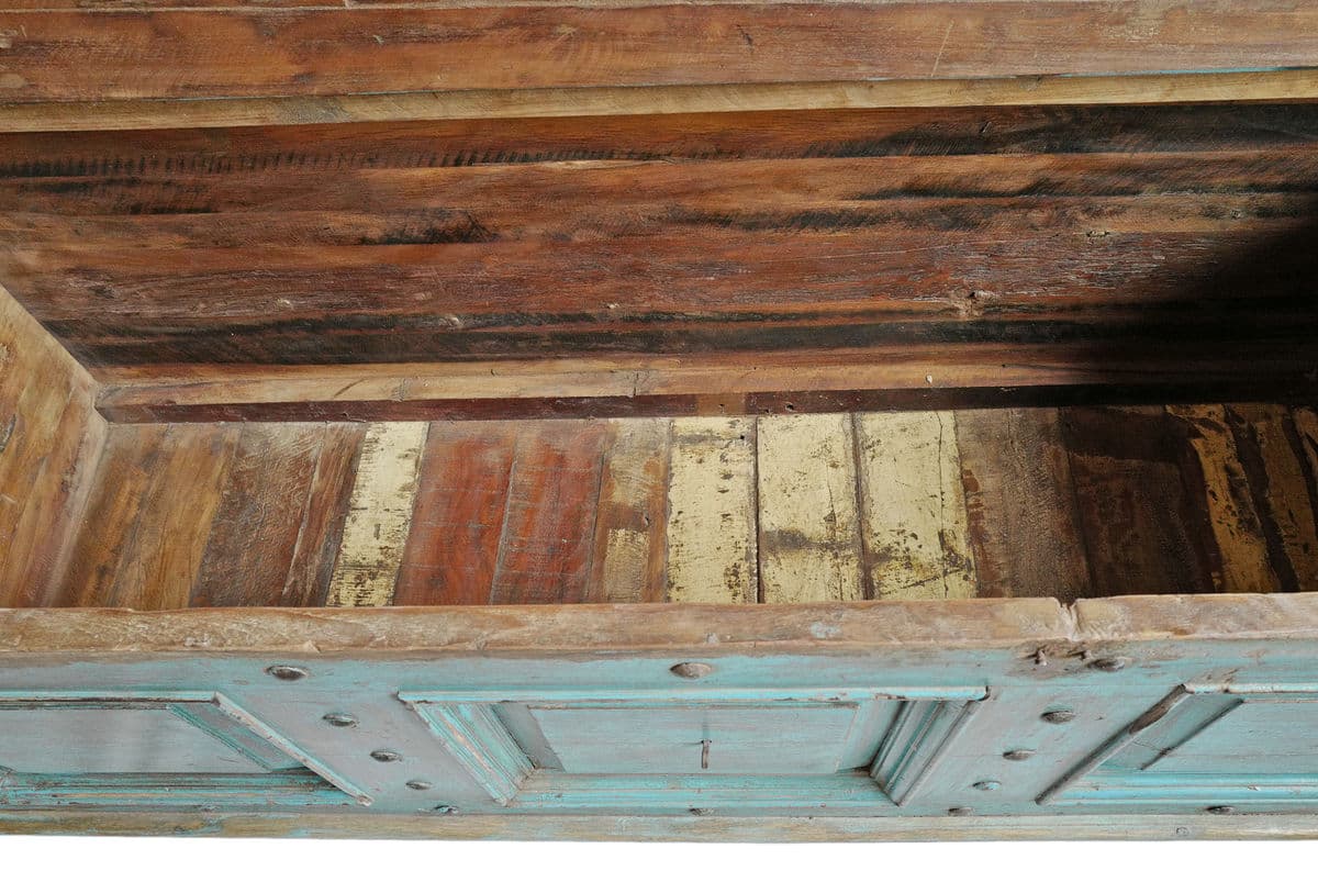 Large Jodhpur Blue Wood Trunk - Thumbnail 12