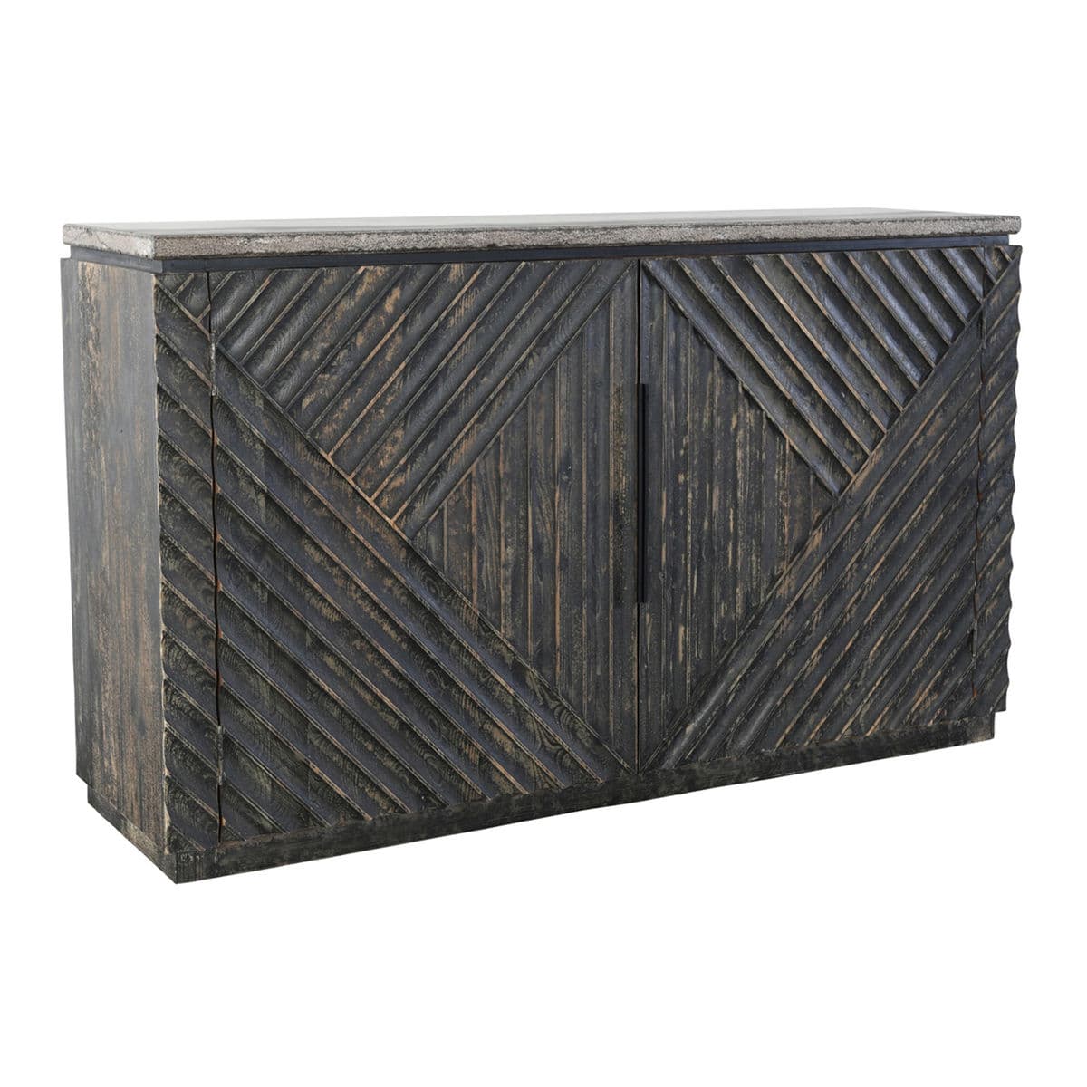 Stone & Rustic Wood Diamond Cabinet - Thumbnail 12