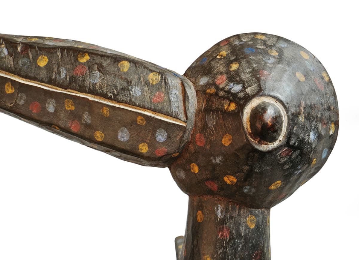 Large Vintage Senufo Prosperity Bird Statue - Thumbnail 12