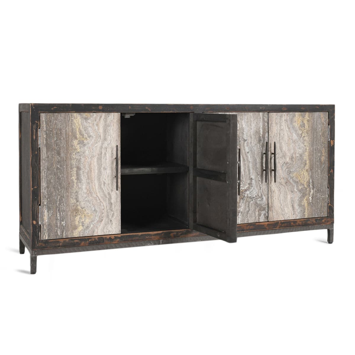 Marble Modern Rustic 4 Door Sideboard - Thumbnail 12