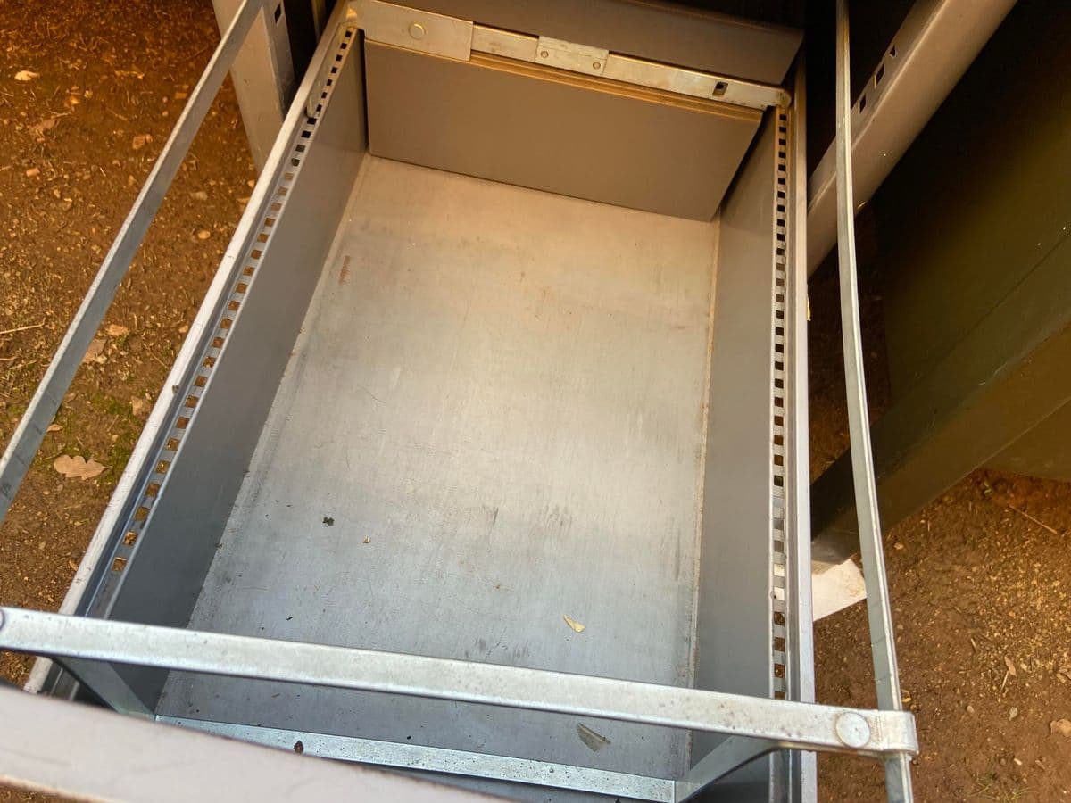 1970s Vintage Mid Century Modern Metal Tanker Desk - Thumbnail 12