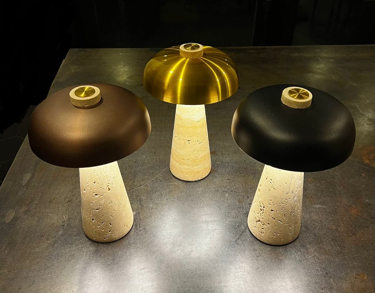 Porcini Travertine Black Table Light - Thumbnail 13