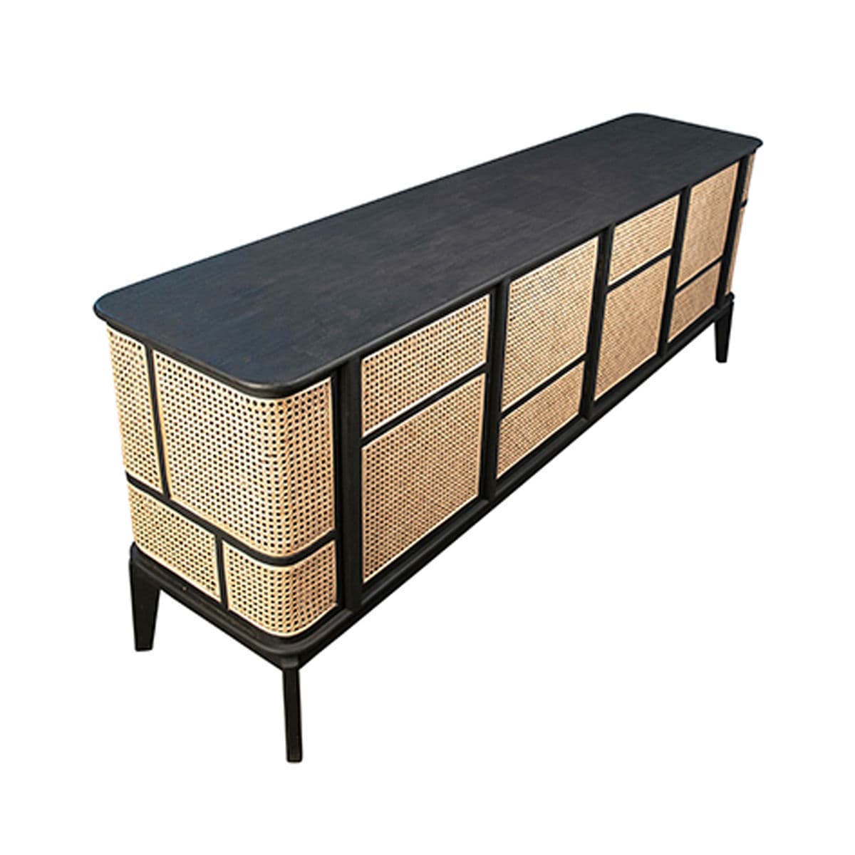 Deco Black & Cane Sideboard - Thumbnail 13