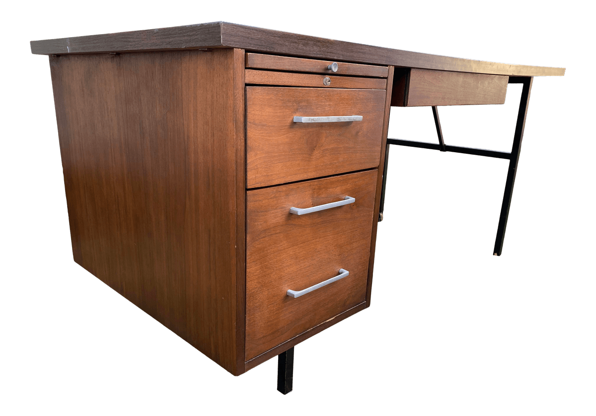 Alma Vintage Wood Veneer Executive Desk - Thumbnail 12