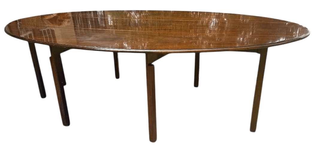 1990s Kindel Grand Rapids 'Irish Georgian Society' Collection Mahogany 8' Drop Leaf Wake Table or Dining Table - Thumbnail 13