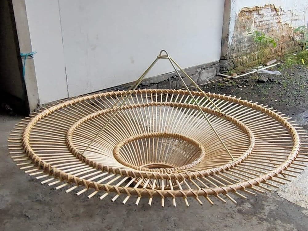 Rattan Sun Ray Pendant Large - Thumbnail 13