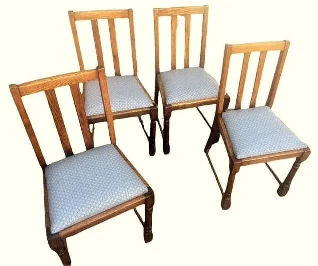 Scottish Arts & Crafts Quarter Sawn Oak Dining Chairs by F. H. Marshall - Set of 4 - Early 20th Century - Thumbnail 13