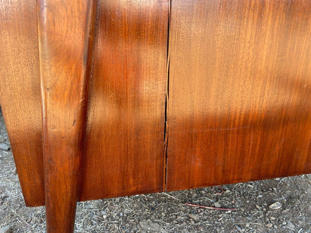 1980s Vintage Modern Teak Wood Desk From the Philippines. - Thumbnail 12