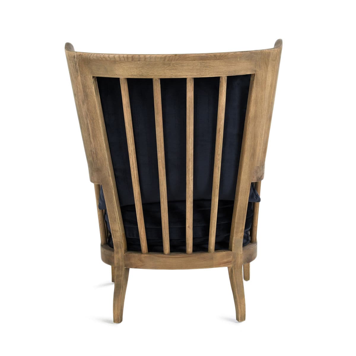 Wingback Navy Velvet Arm Chair - Thumbnail 14