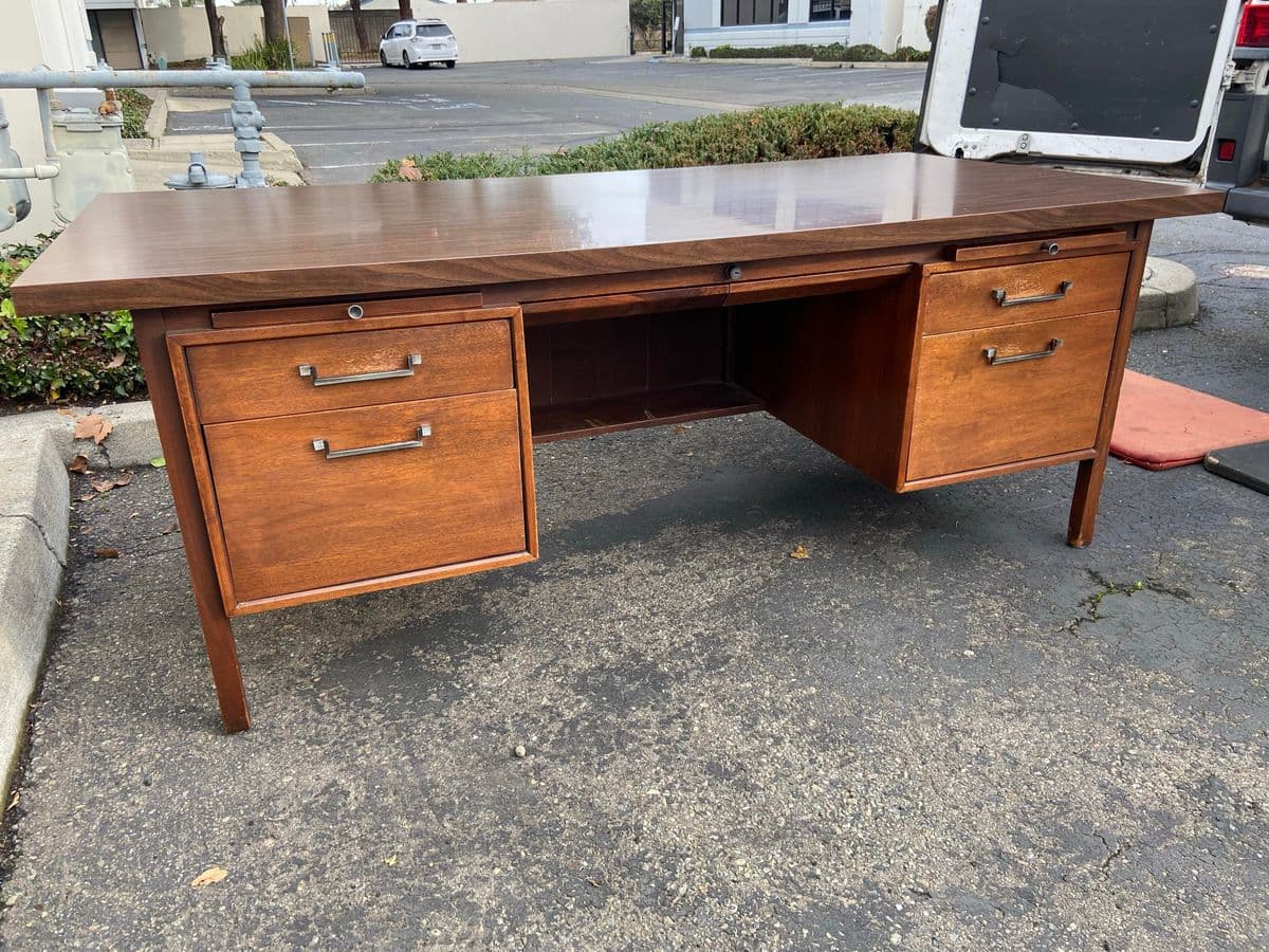 1960s Vintage Mid Century Modern Executive Desk - Thumbnail 13