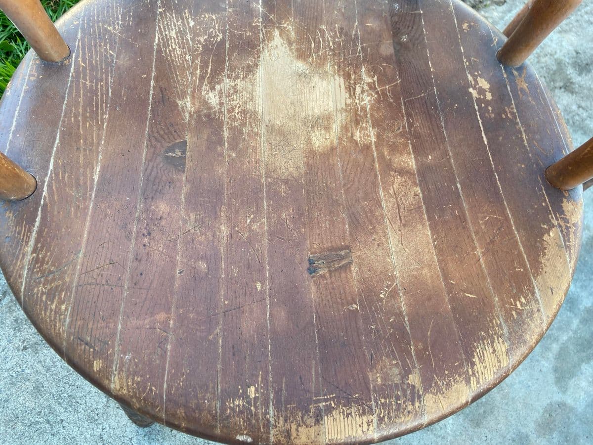 1920s Antique Butcher Block Tavern Dining Chairs Set of 6 - Thumbnail 13