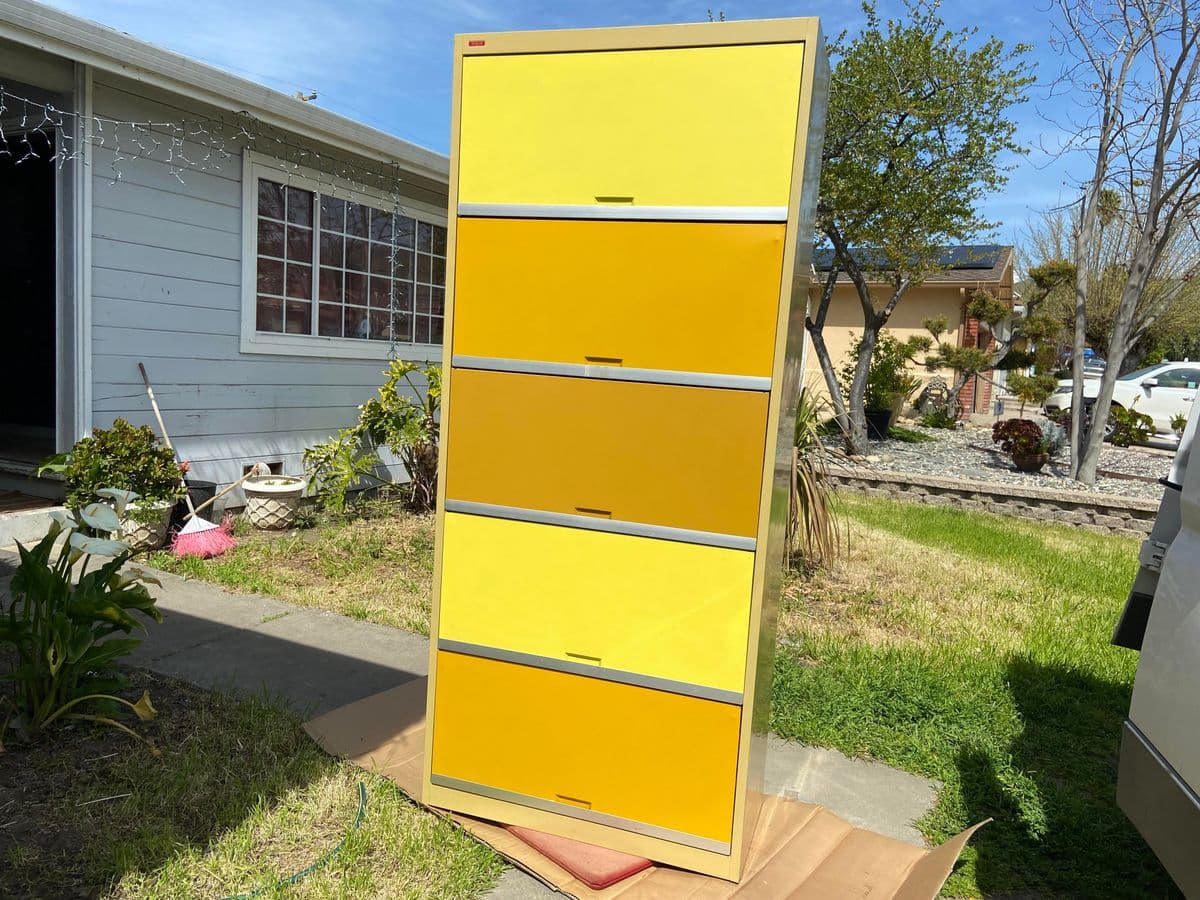 1970s Tab Vintage Mid Century Modern Metal Industrial Barrister Style Cabinet - Thumbnail 13