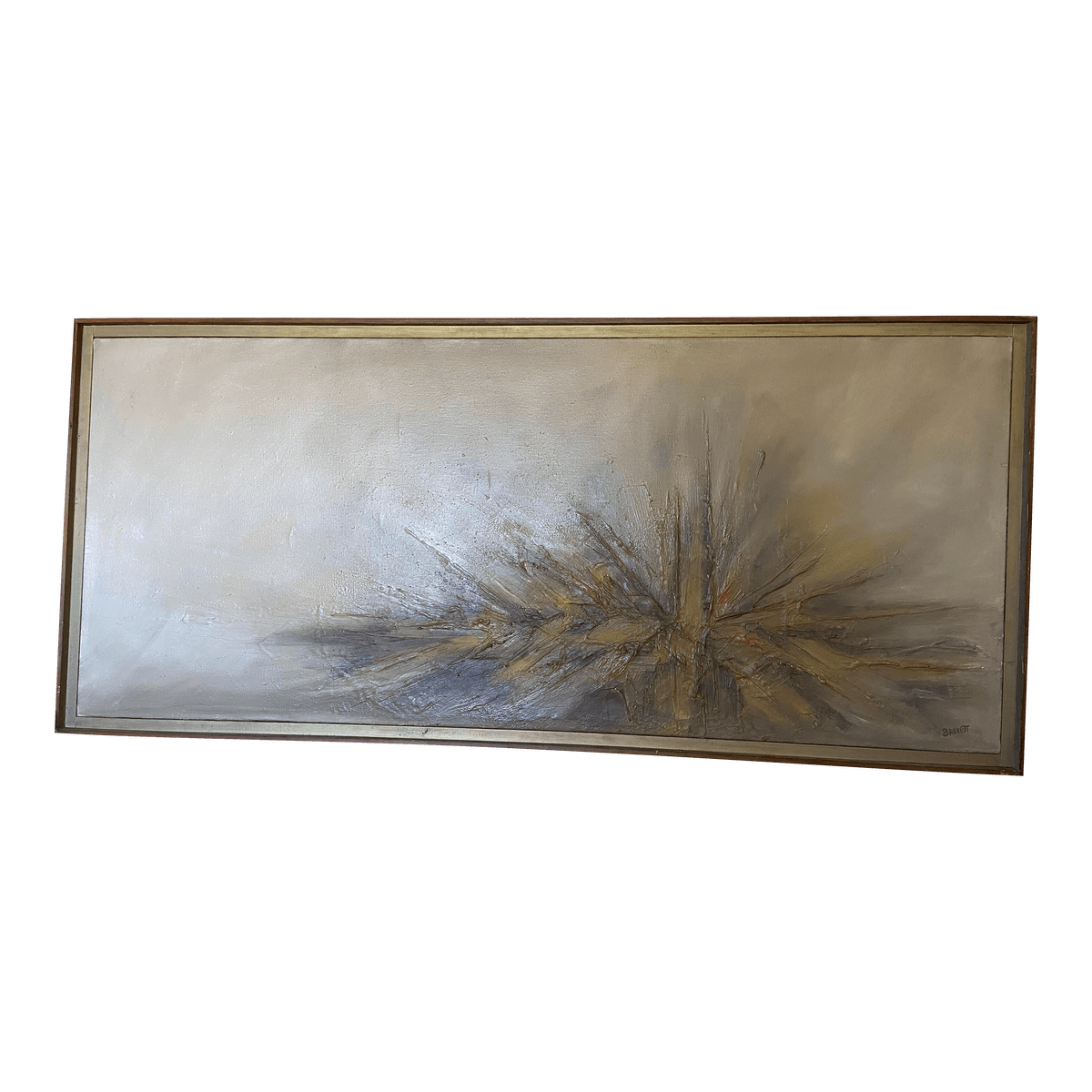 1970s Abstract Expressionist Oil Painting Signed Barlett, Framed - Thumbnail 14