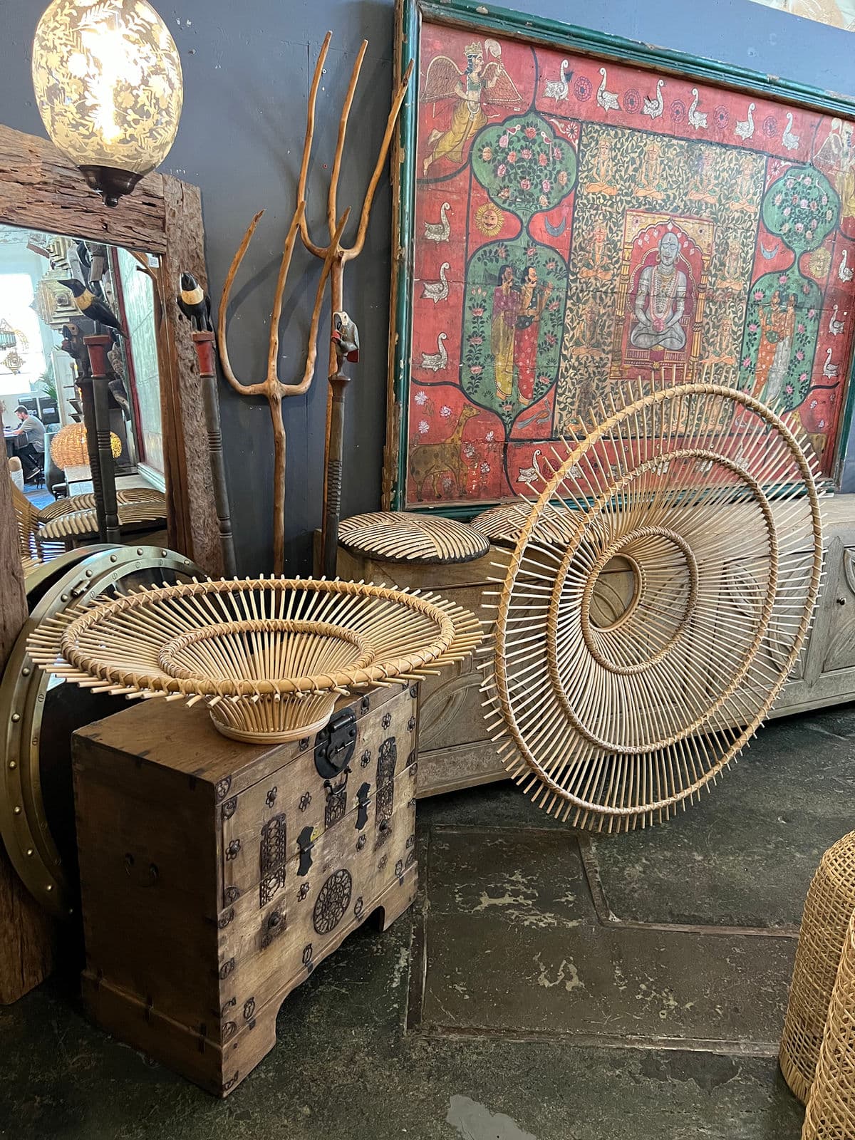 Rattan Sun Ray Pendant Large - Thumbnail 17