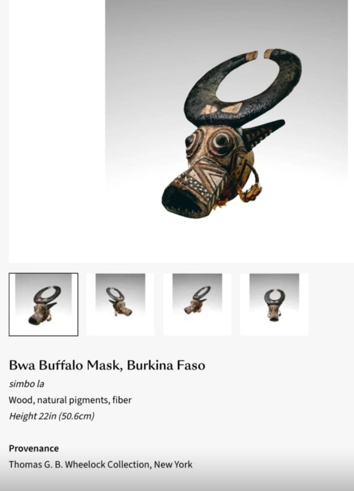 Bwa Buffalo Burkina Faso Mask - Thumbnail 20
