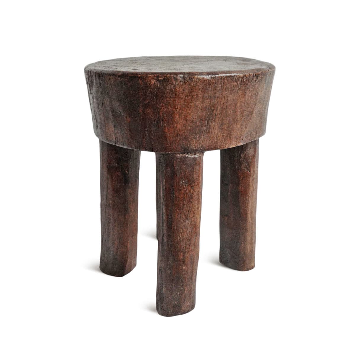 Vintage Ivory Coast Wood Stool - Thumbnail 3