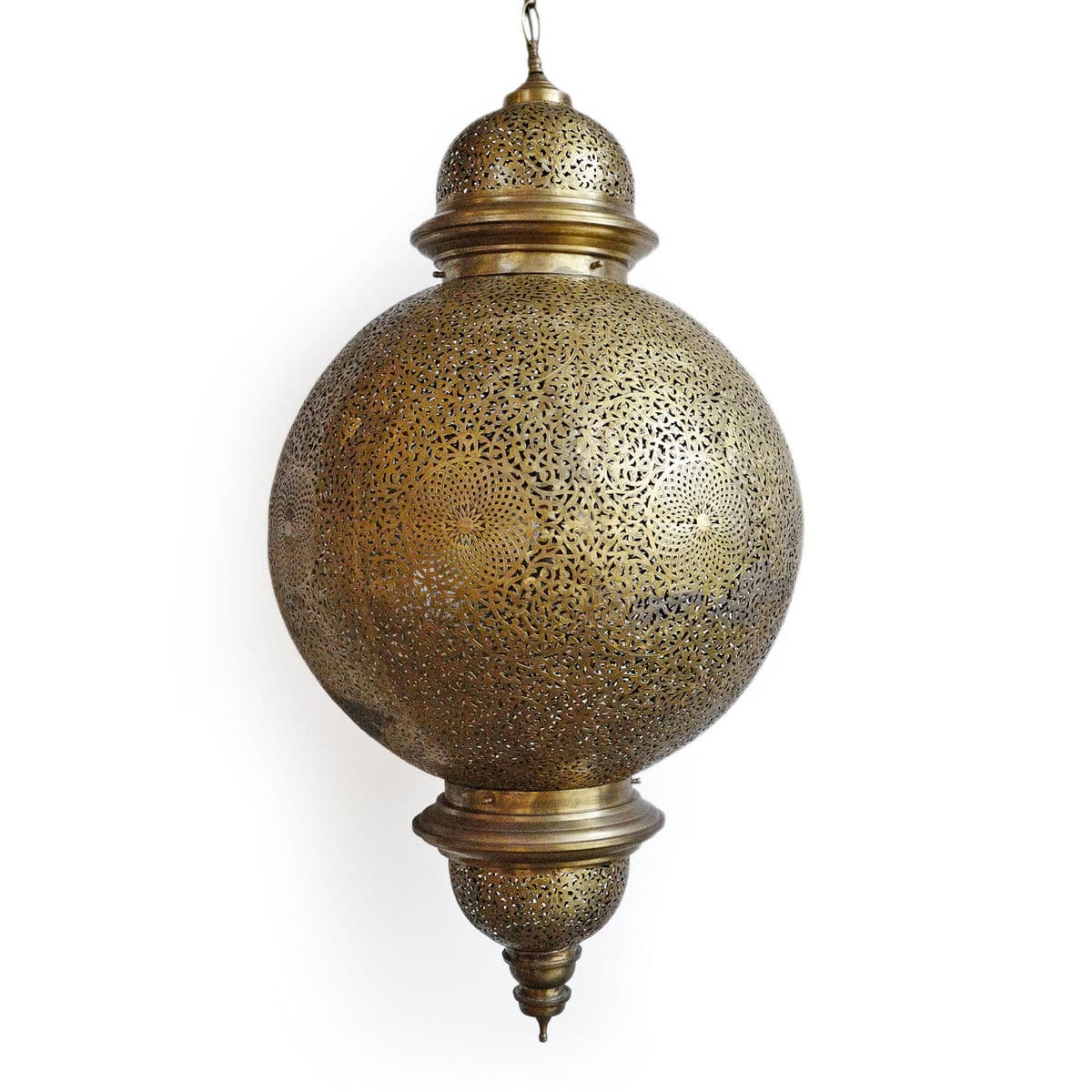 Large Moroccan Manda Brass Chandelier - Thumbnail 3